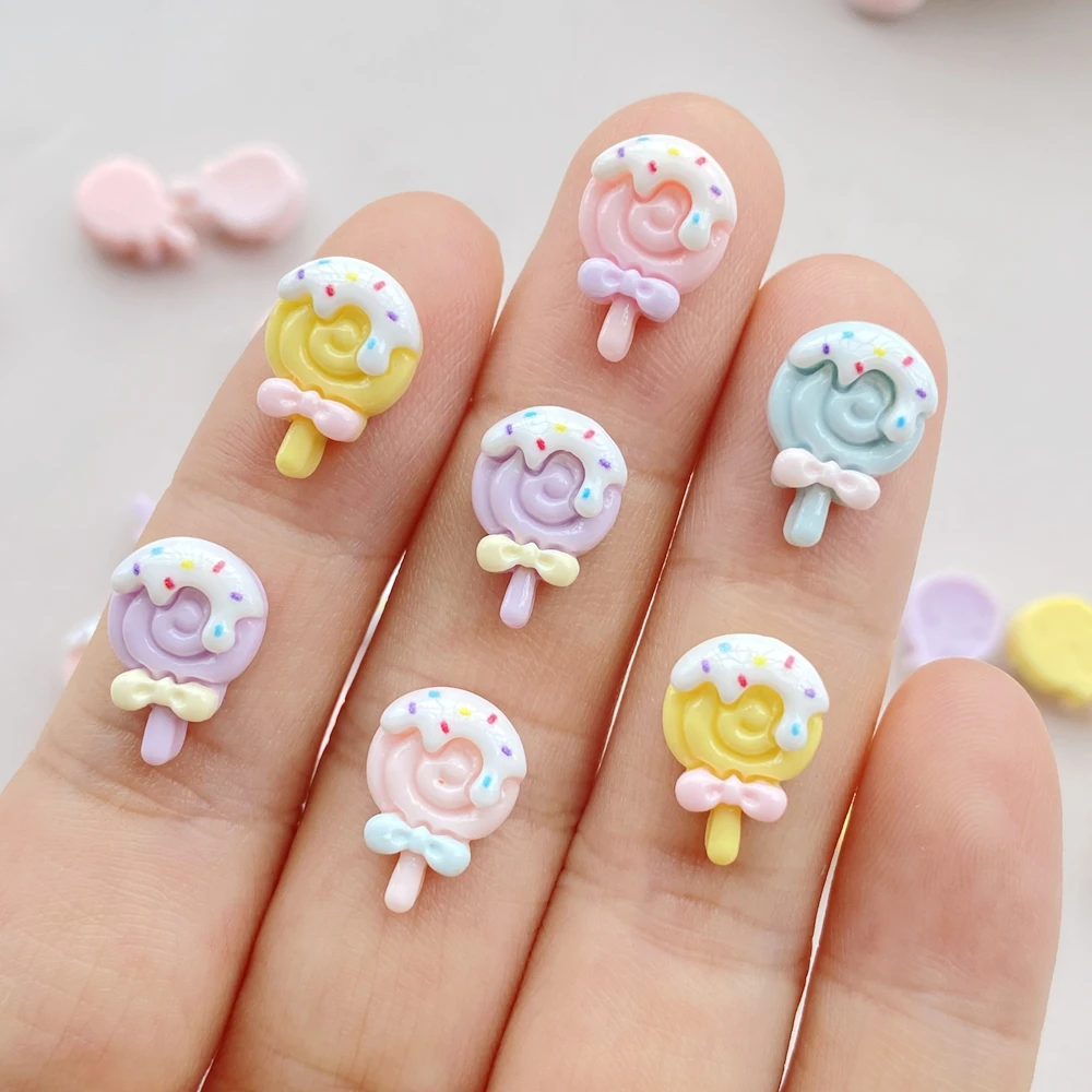 Art Craft Ice Cream - 30 buah Resin warna-warni 3D Mini