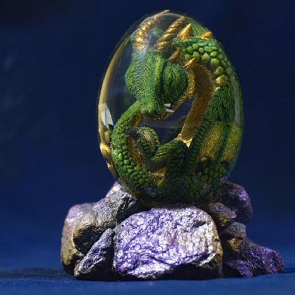 Art Craft Dinosaurs - Patung telur naga Lava dengan dasar