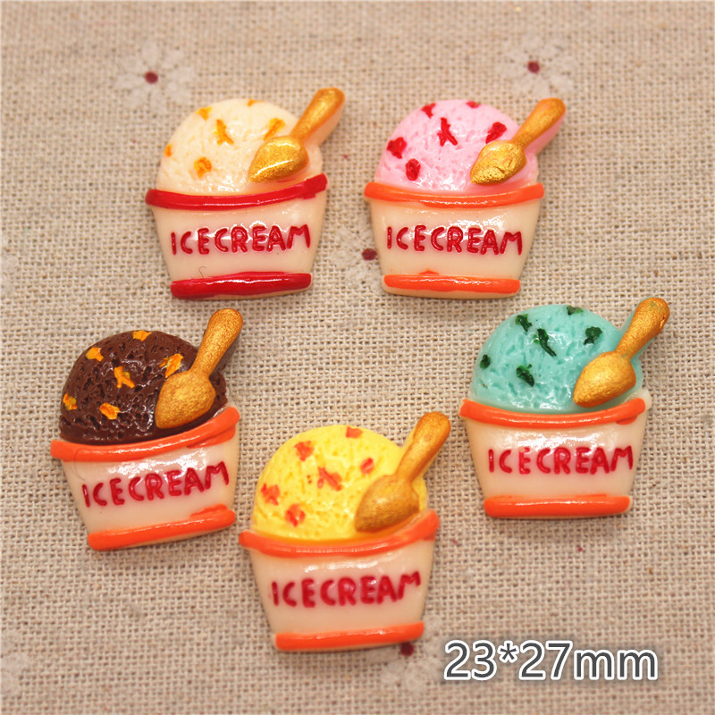 Art Craft Ice Cream - 10 Pcs Campuran Warna Kawaii Resin