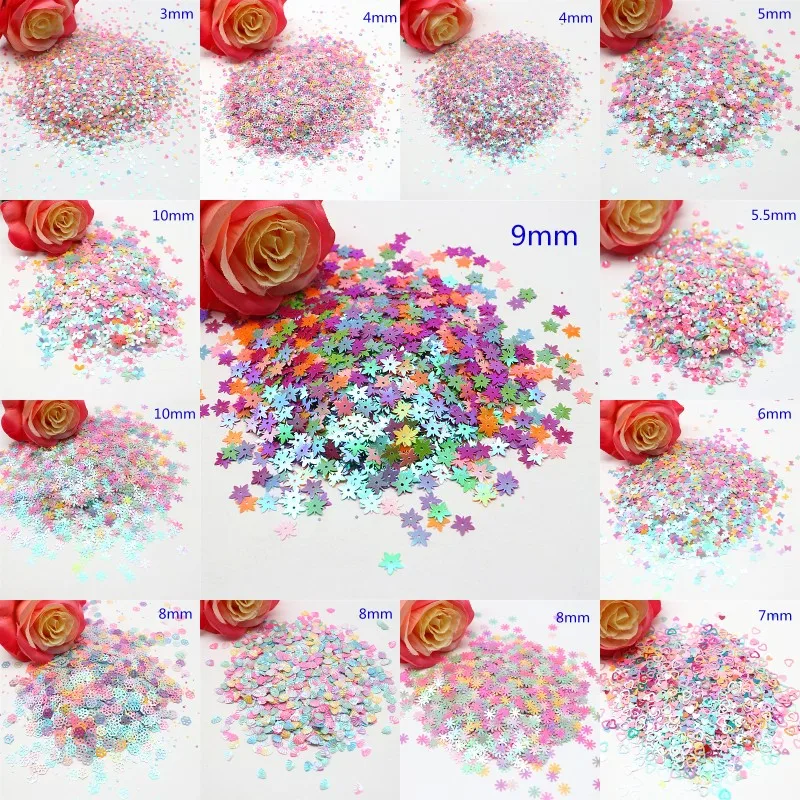 Light Art And Craft - 3-10Mm Cahaya Campuran Warna Payet Pvc