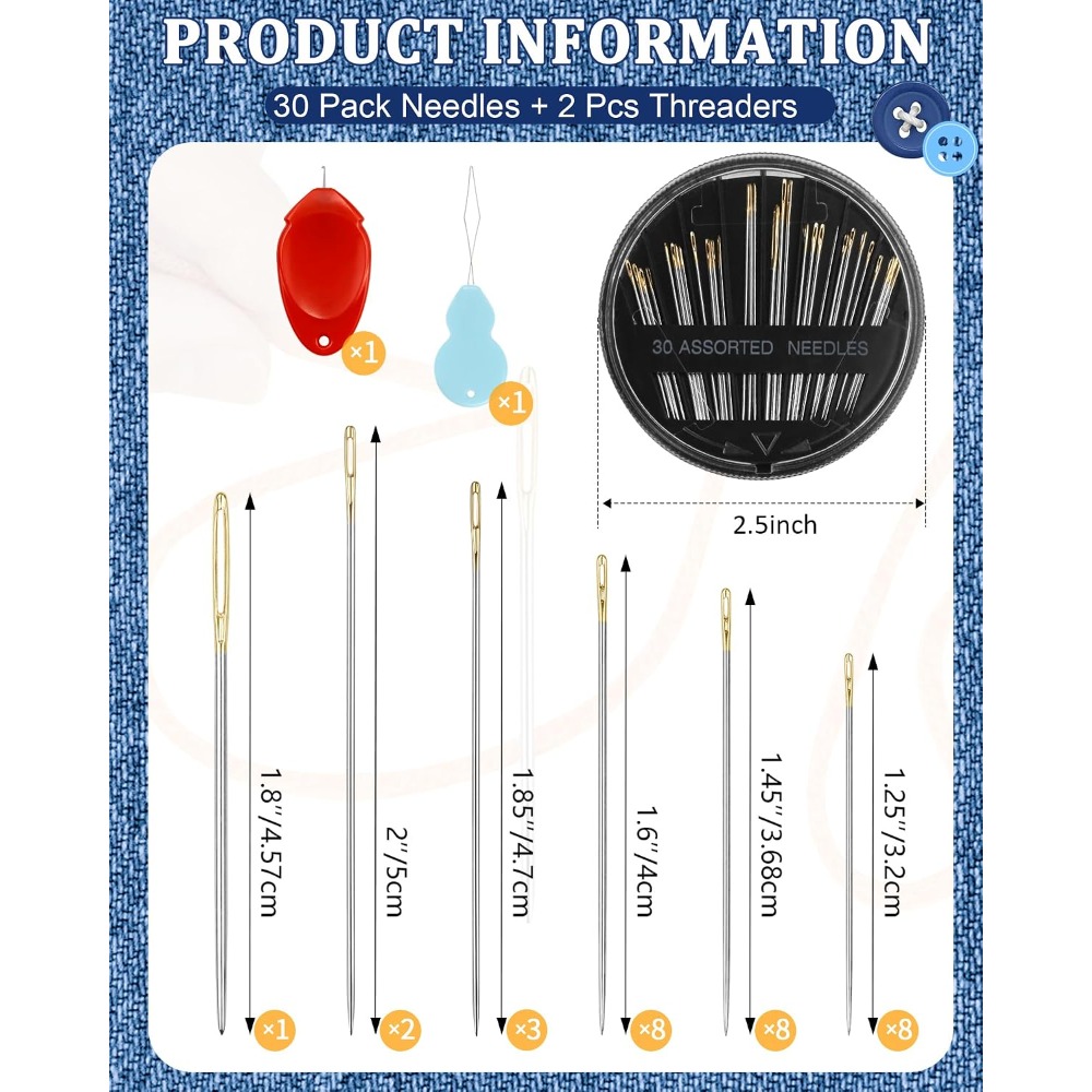 Art Craft Kit - Set Jarum Jahit Tangan Baja 30
