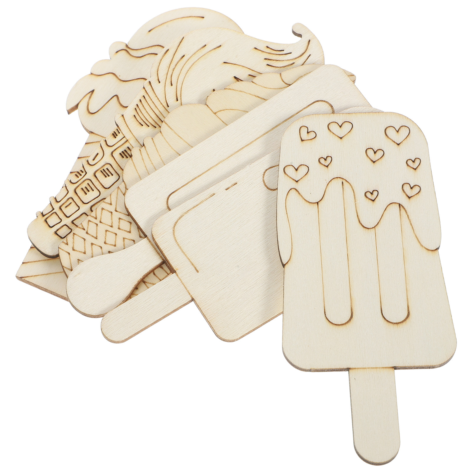 Art Craft Ice Cream - 30Pcs Potongan Kayu Kosong untuk Es