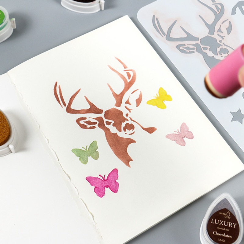 Art Craft Template - 16 Lembar/Set Stensil Lukisan Siluet Impian