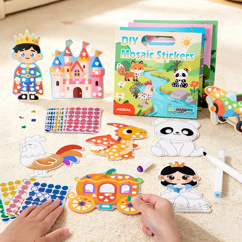 Art Craft Dinosaurs - 2-in-1 DIY Stiker Mosaik & Kit