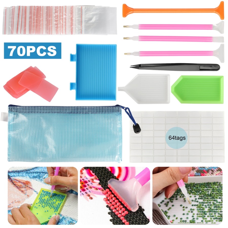 Art Craft Kit - 70pcs Peralatan Aksesoris Lukisan 5D, DISEN