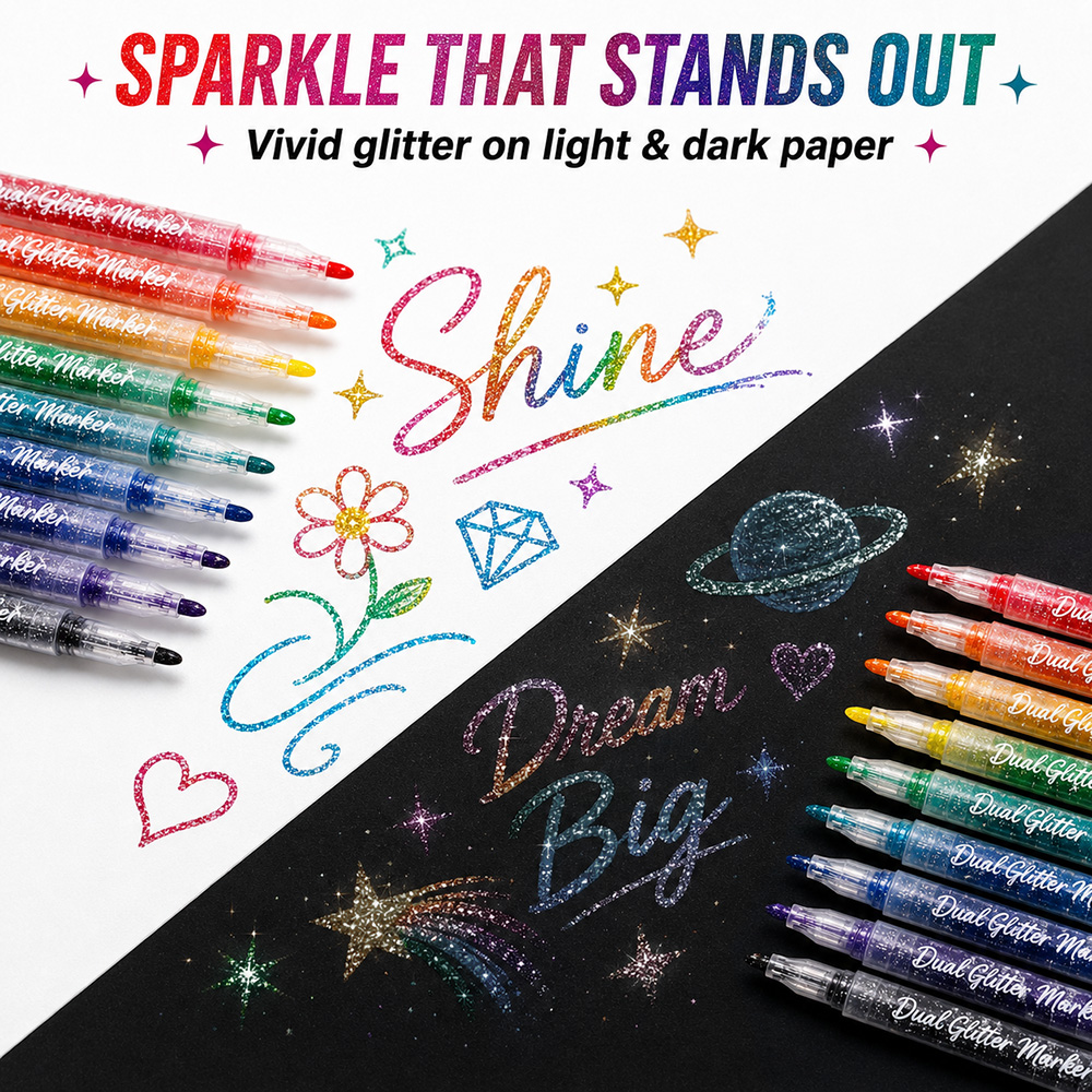 12 Buah Spidol Glitter Ujung G - Light Art And Craft ulasan dan harga