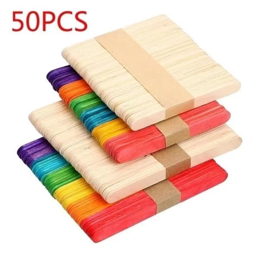 50 Buah Lot Stik Es Krim Kayu  - Art Craft Ice Cream ulasan dan harga