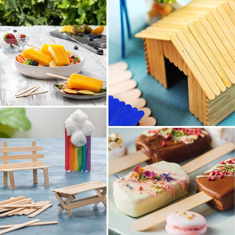 210 Pcs Stik Es Krim Kayu Alam - Art Craft Ice Cream ulasan dan harga