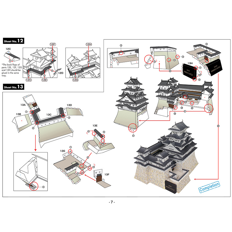 Jepang Himeji Kastil 3D Kertas - Art Craft Building ulasan dan harga