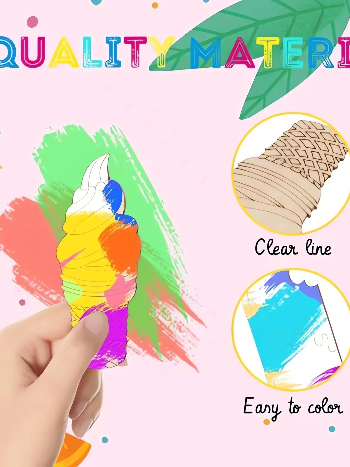 6/30 buah potongan kayu es kri - Art Craft Ice Cream ulasan dan harga