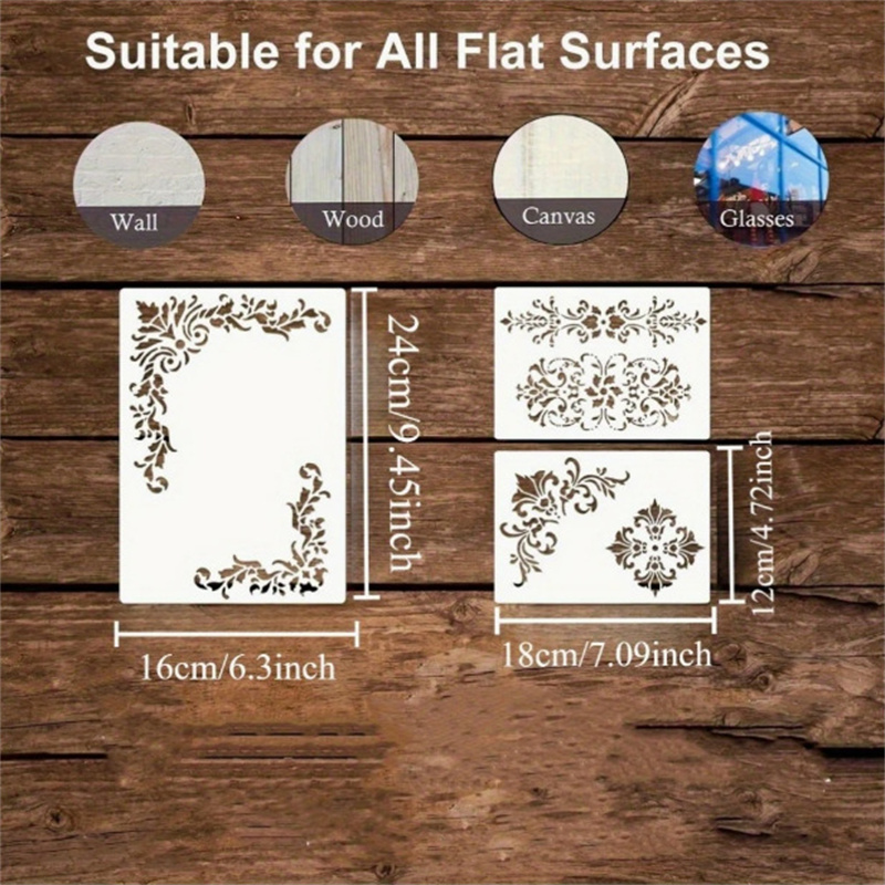 6Pcs Stencil Bunga untuk Lukis - Art Craft Template ulasan dan harga