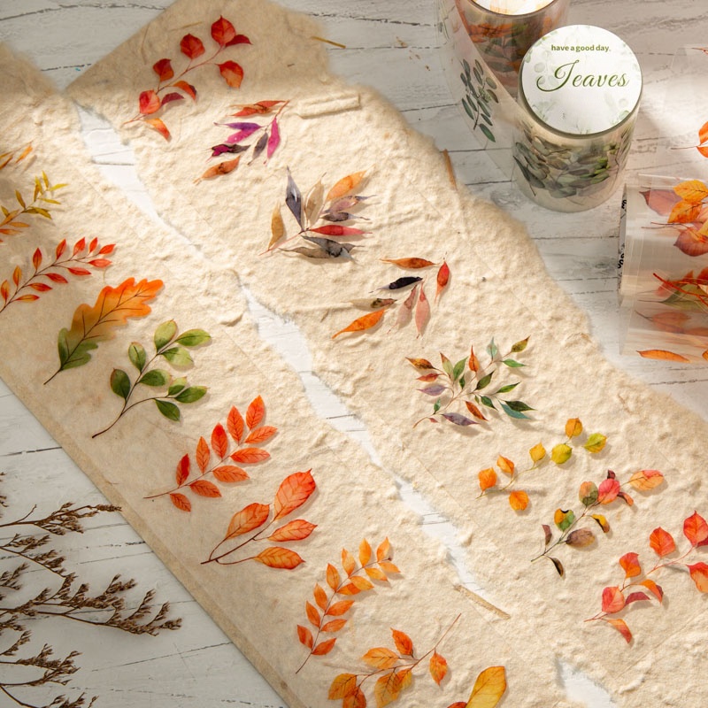 6 Gulungan Pita Die-Cut Bertem - Art Craft Using Leaves ulasan dan harga
