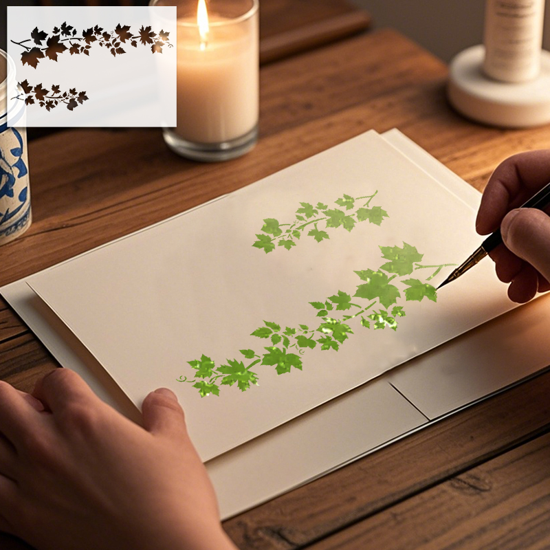 YOMDID 1 buah pola daun lukisa - Art Craft Template ulasan dan harga