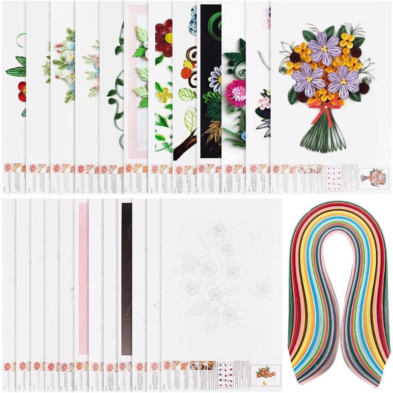 1Set 12 buah stensil kertas Qu - Quilling Paper Strips ulasan dan harga