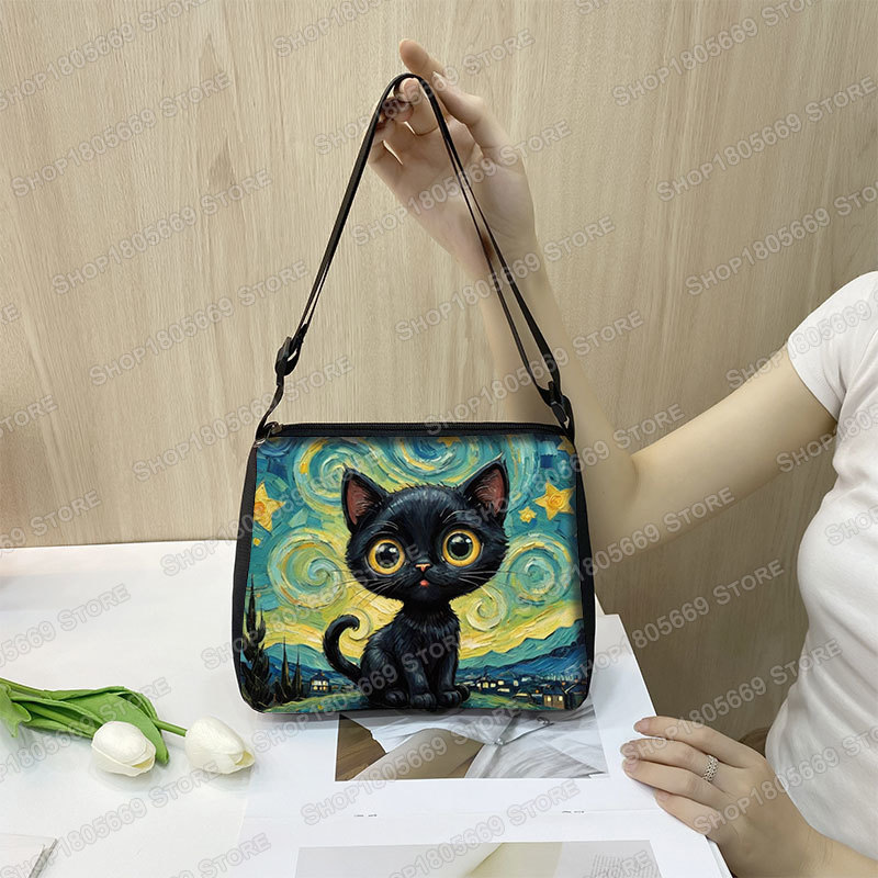 Tas bahu kucing hitam Van Gogh - Art Portfolio Bag ulasan dan harga